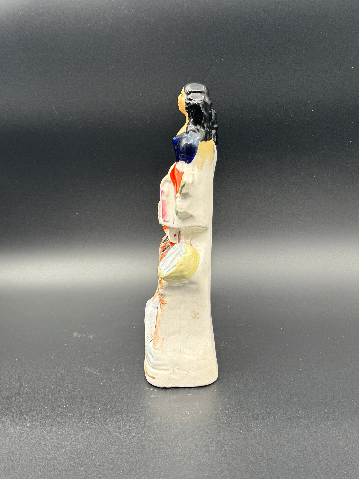 Victorian Staffordshire Figurine – Scottish Couple with Dog & Fishing Pole