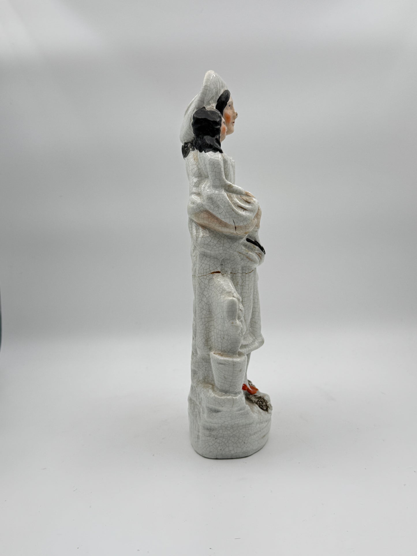 Antique Staffordshire Figurine – Mother and Child, 19th Century