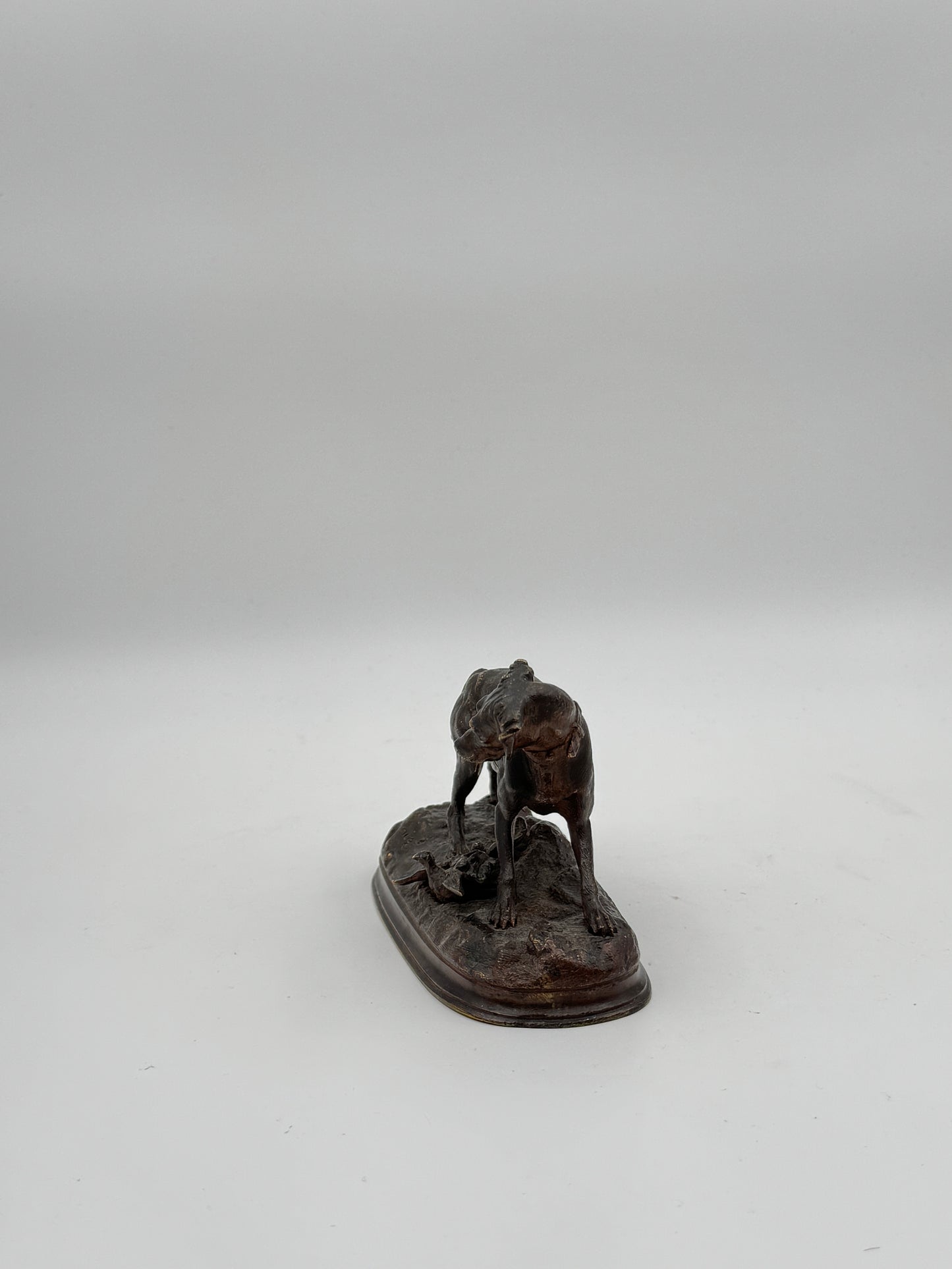 Authentic 19th Century Bronze Pointer Dog by Jules Moigniez – French Animalier Sculpture