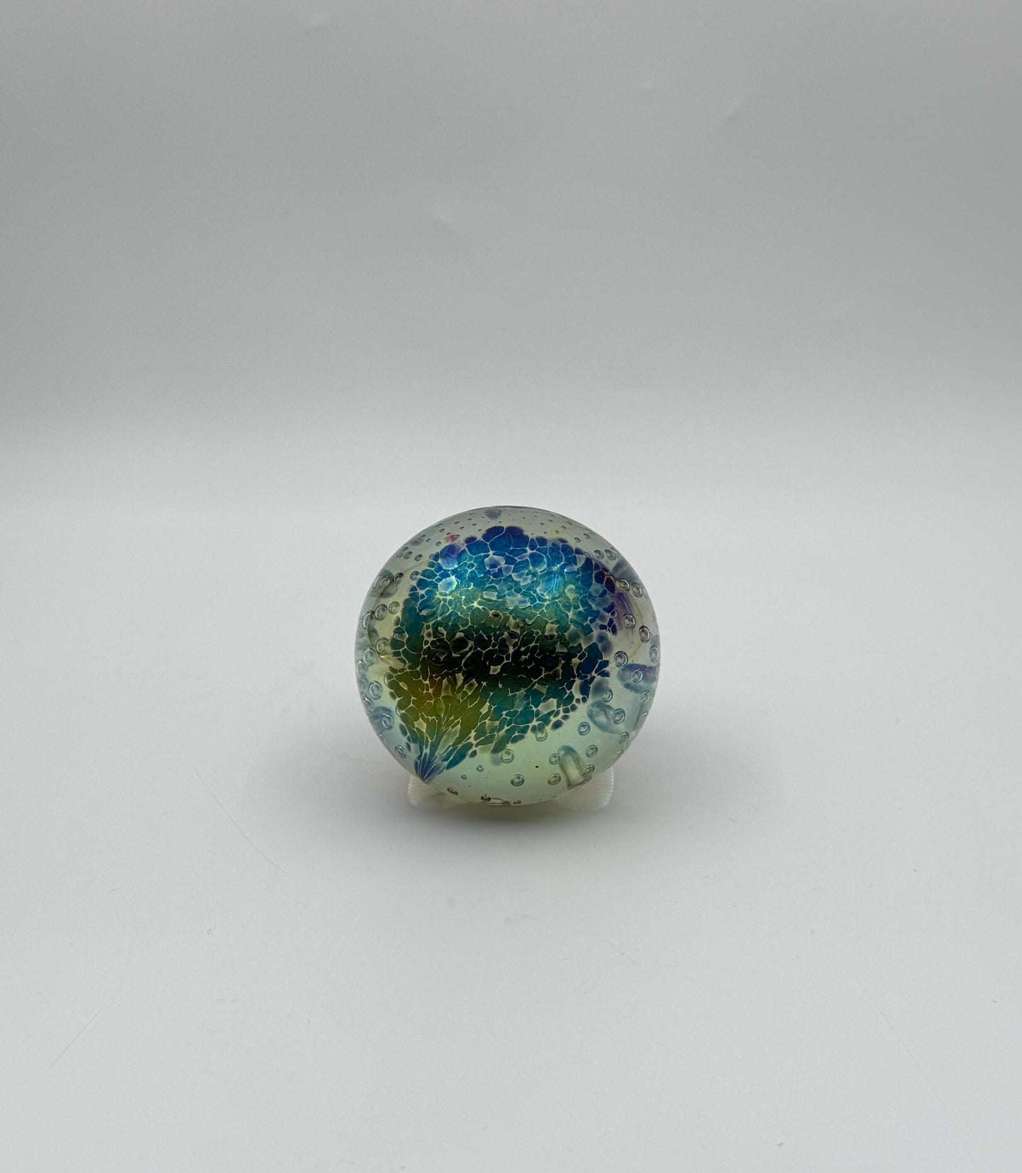 Glass Eye Studio Iridescent Paperweight – Signed 1991