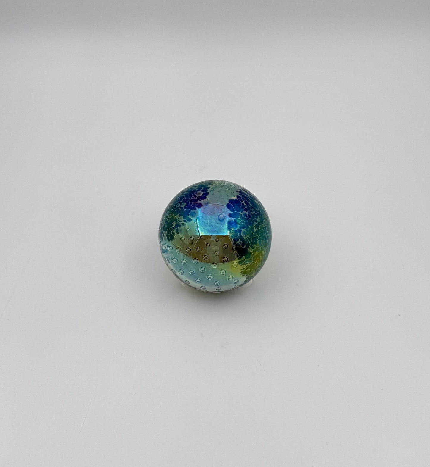 Glass Eye Studio Iridescent Paperweight – Signed 1991