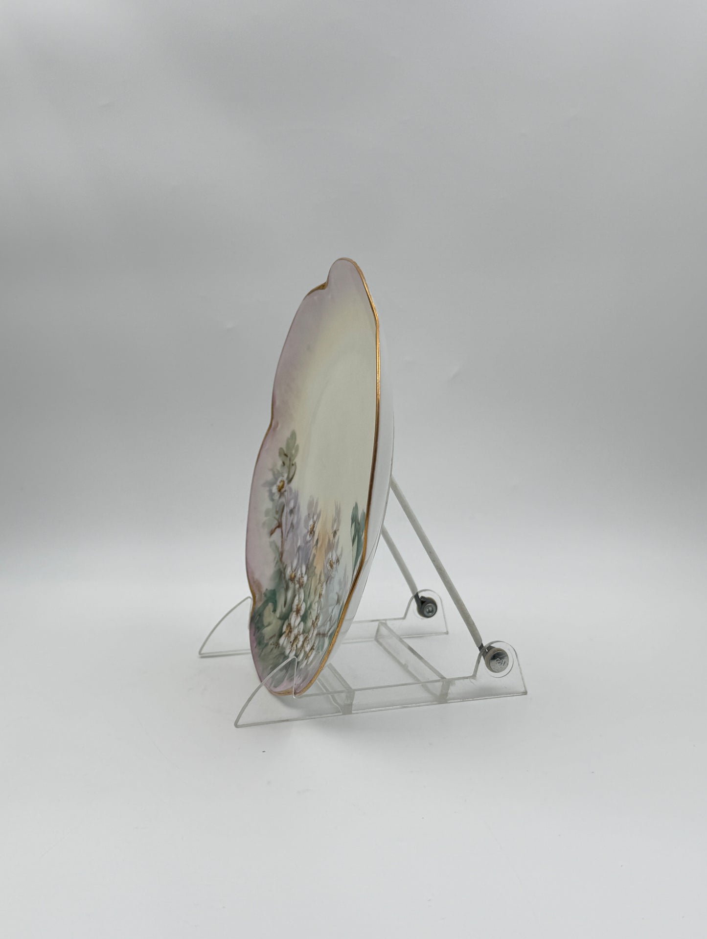 Hand-Painted Floral Plate – Signed A. Haynes