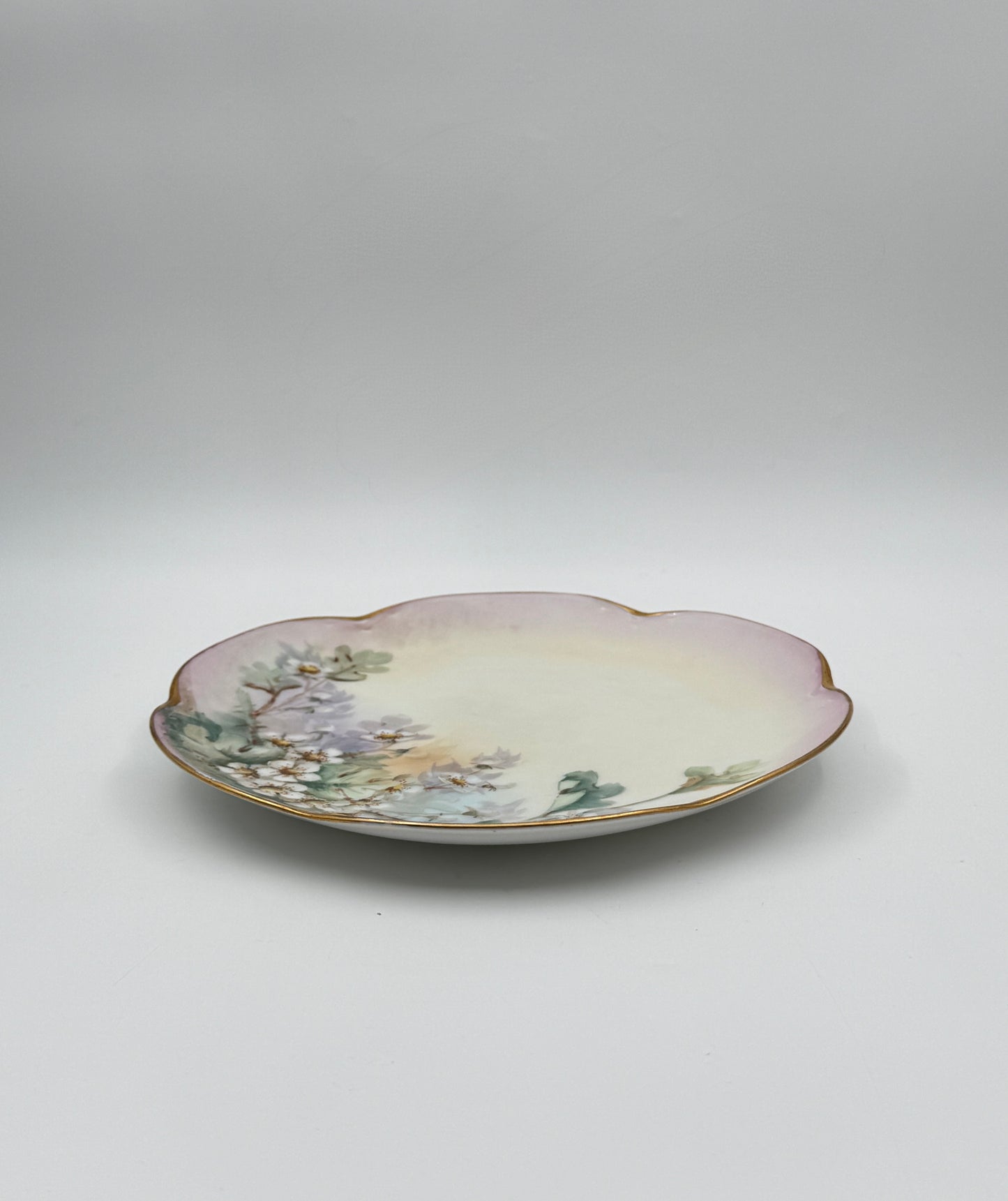 Hand-Painted Floral Plate – Signed A. Haynes