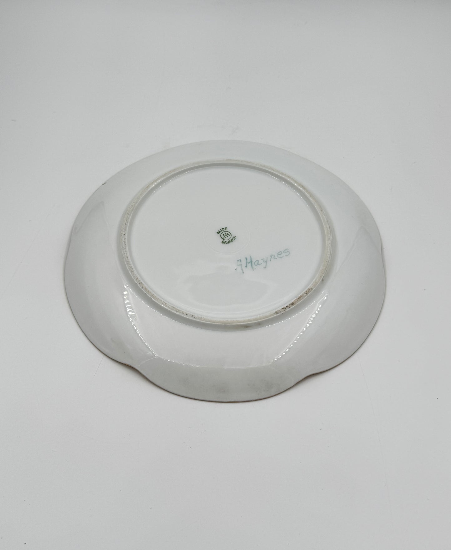 Hand-Painted Floral Plate – Signed A. Haynes