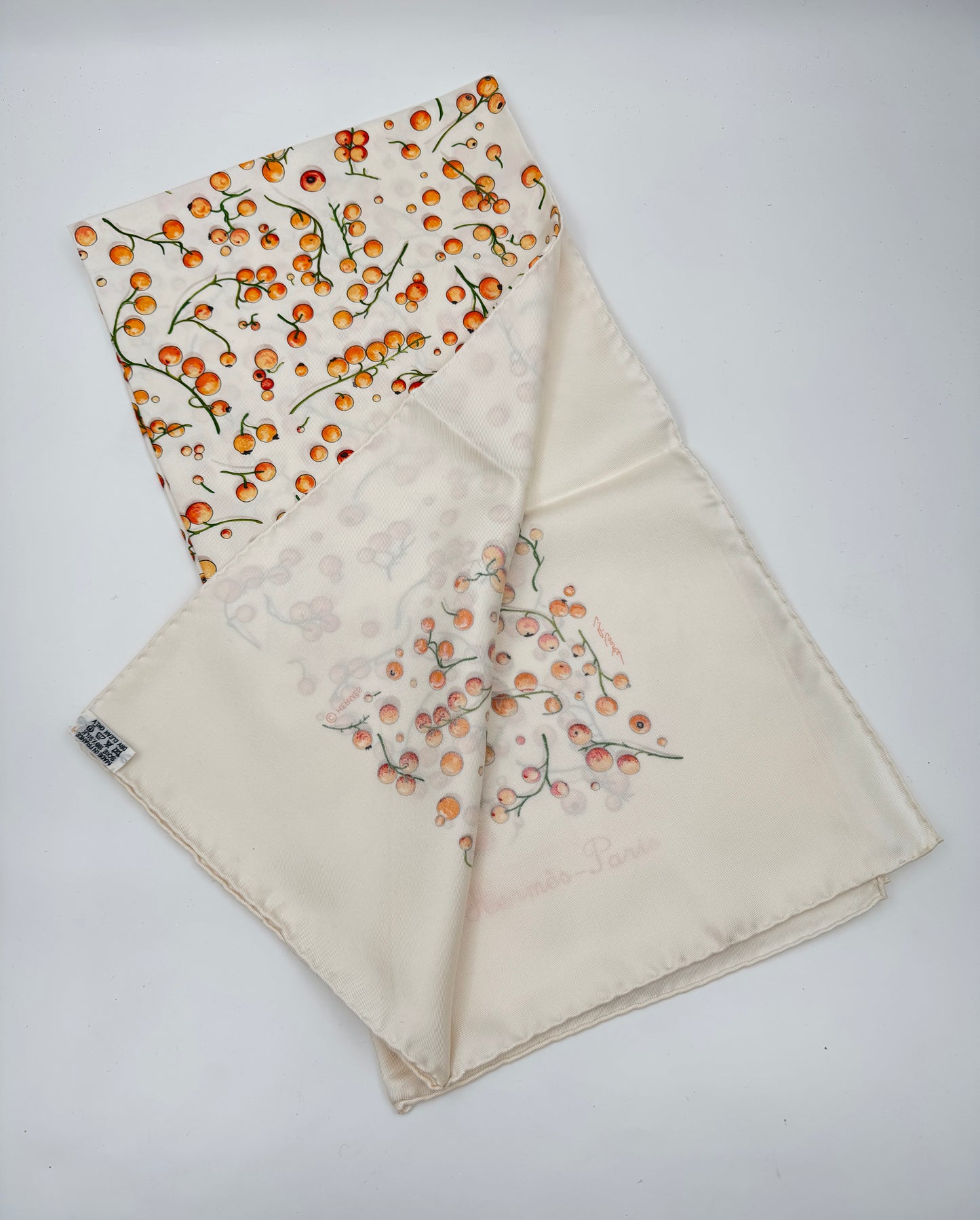 Hermès Silk Scarf “Red Berries” by Leigh P. Cooke – 35" Carre