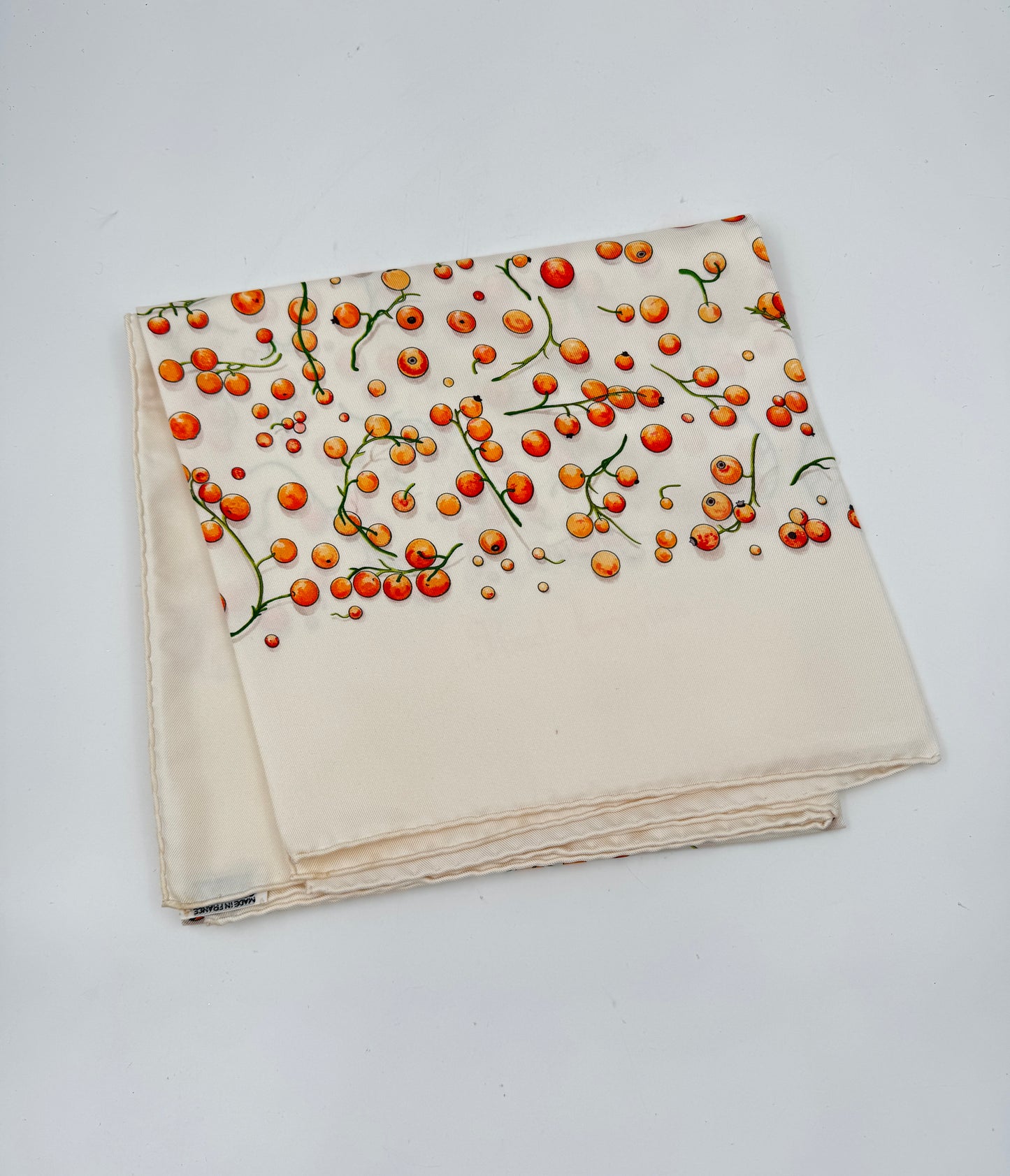 Hermès Silk Scarf “Red Berries” by Leigh P. Cooke – 35" Carre