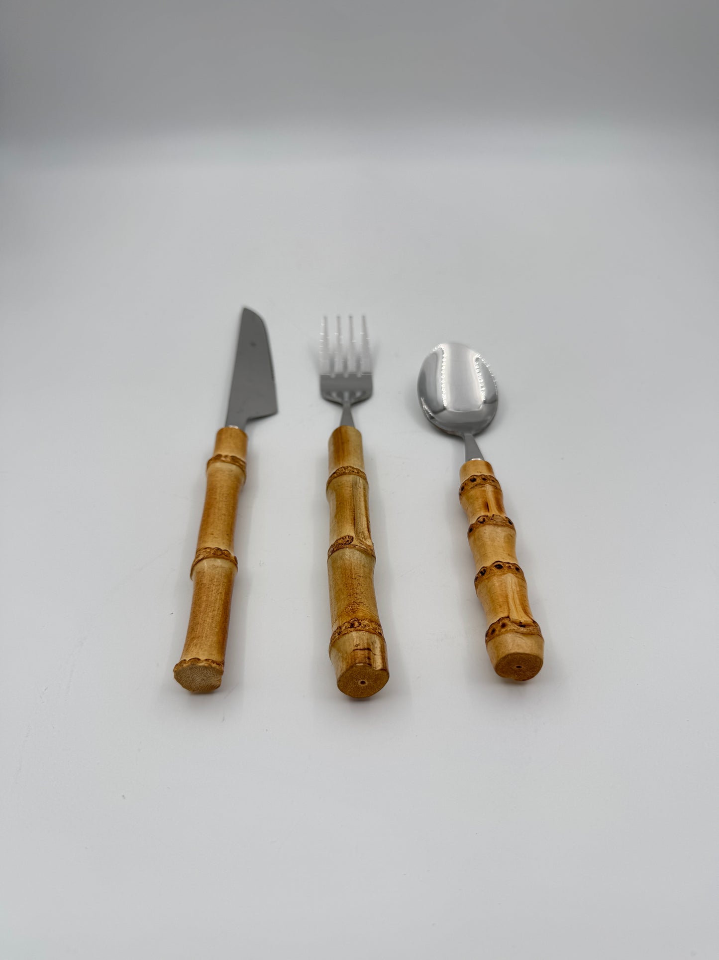 Rattan-Inspired Cutlery Set – 12 Pieces (Knife, Fork, Spoon)