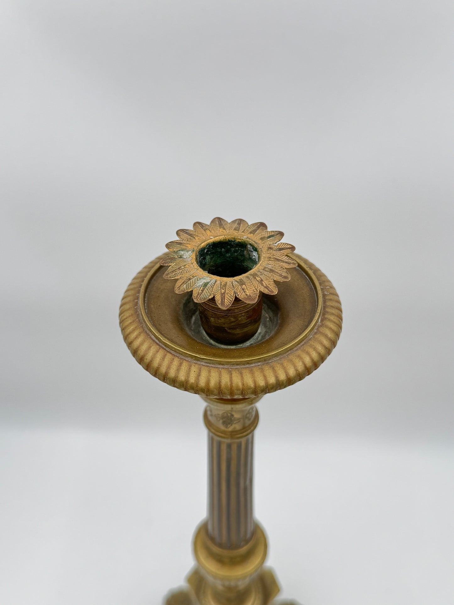 Pair of 13.5" Ornate Brass Candlesticks