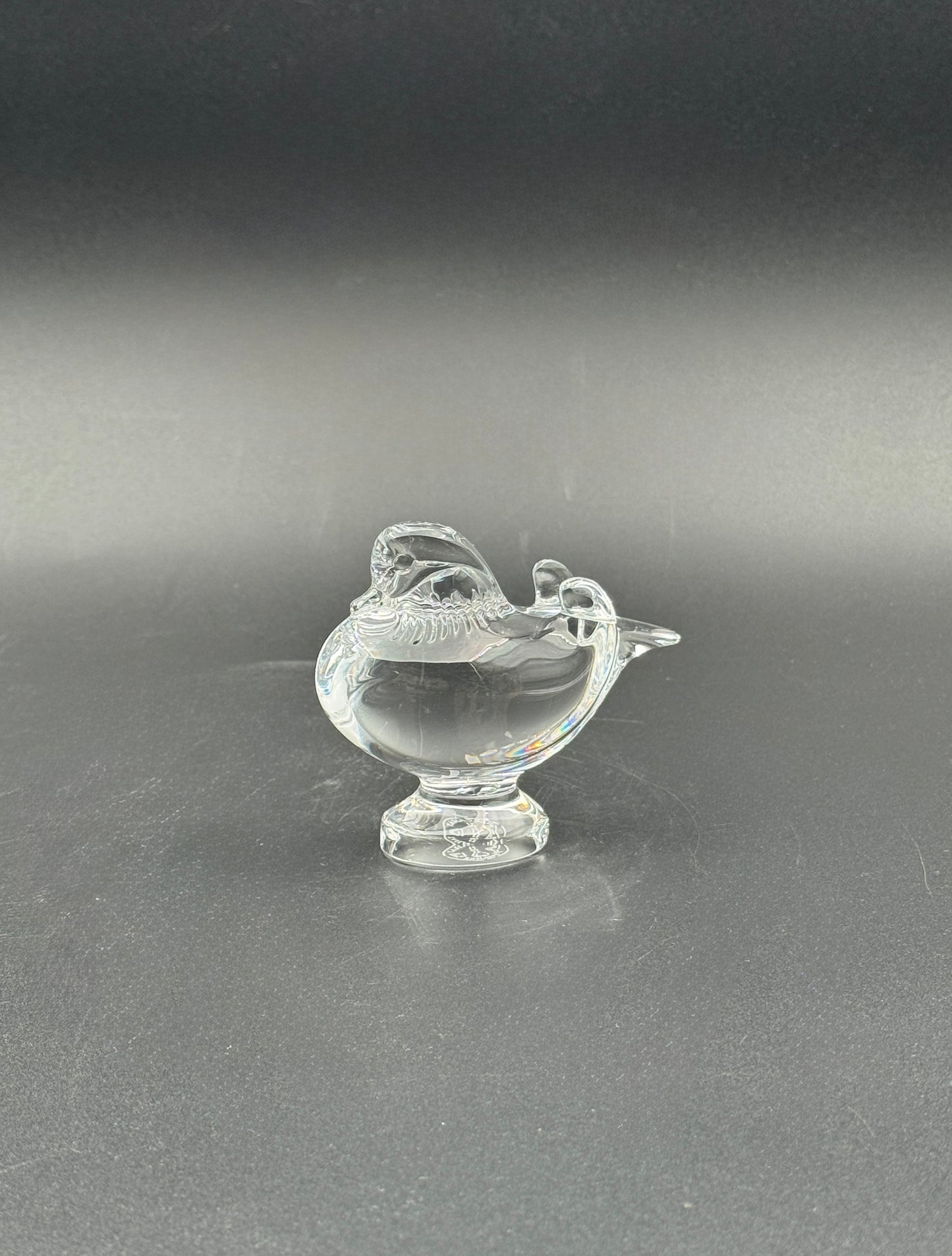 Baccarat Crystal Bird Figurine – Mandarin Duck Paperweight – France