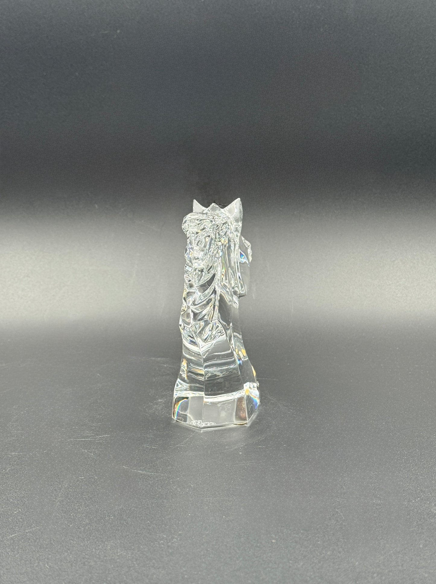 Baccarat Crystal Horse Head Bust – France – Signed