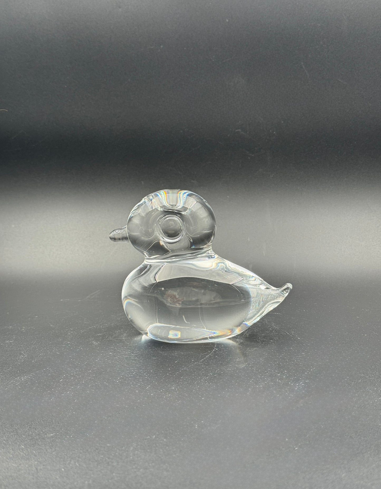 Swedish Crystal Duckling Figurine– Signed
