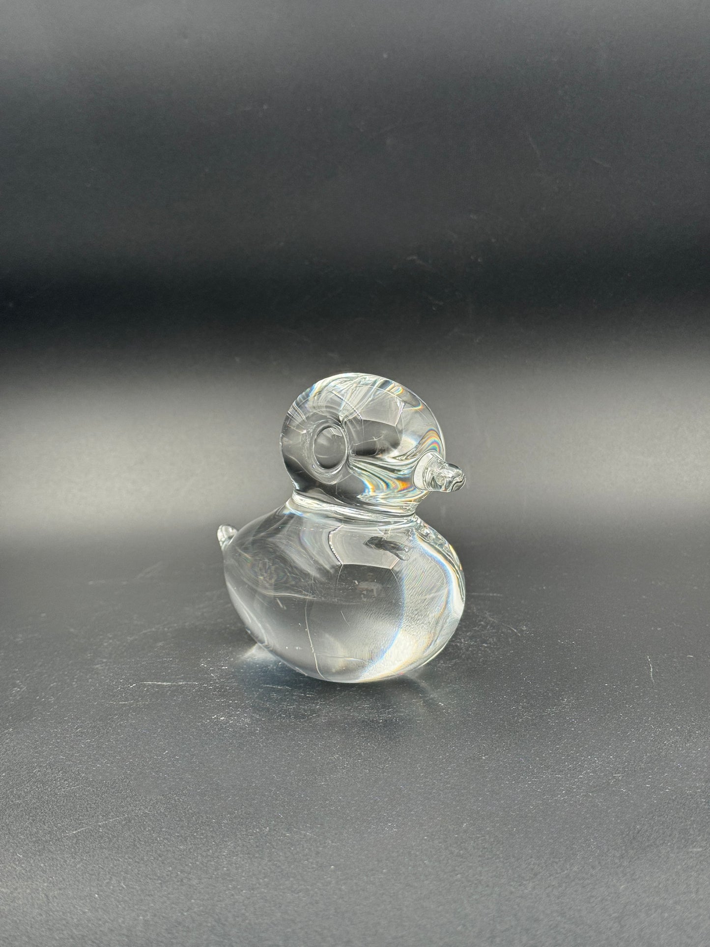 Swedish Crystal Duckling Figurine– Signed