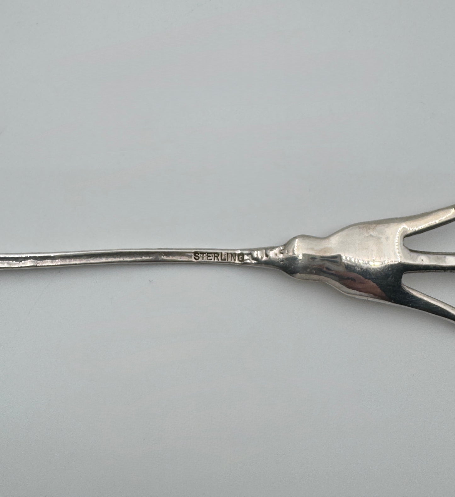Sterling Silver Cold Meat Fork – Floral Handle
