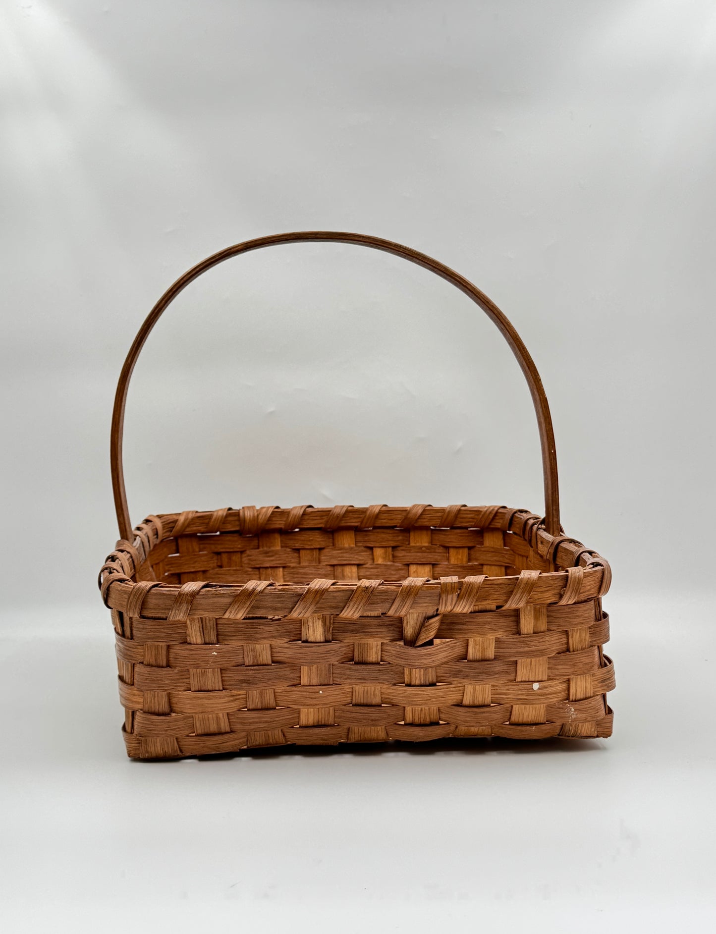Woven Splint Basket with Handle
