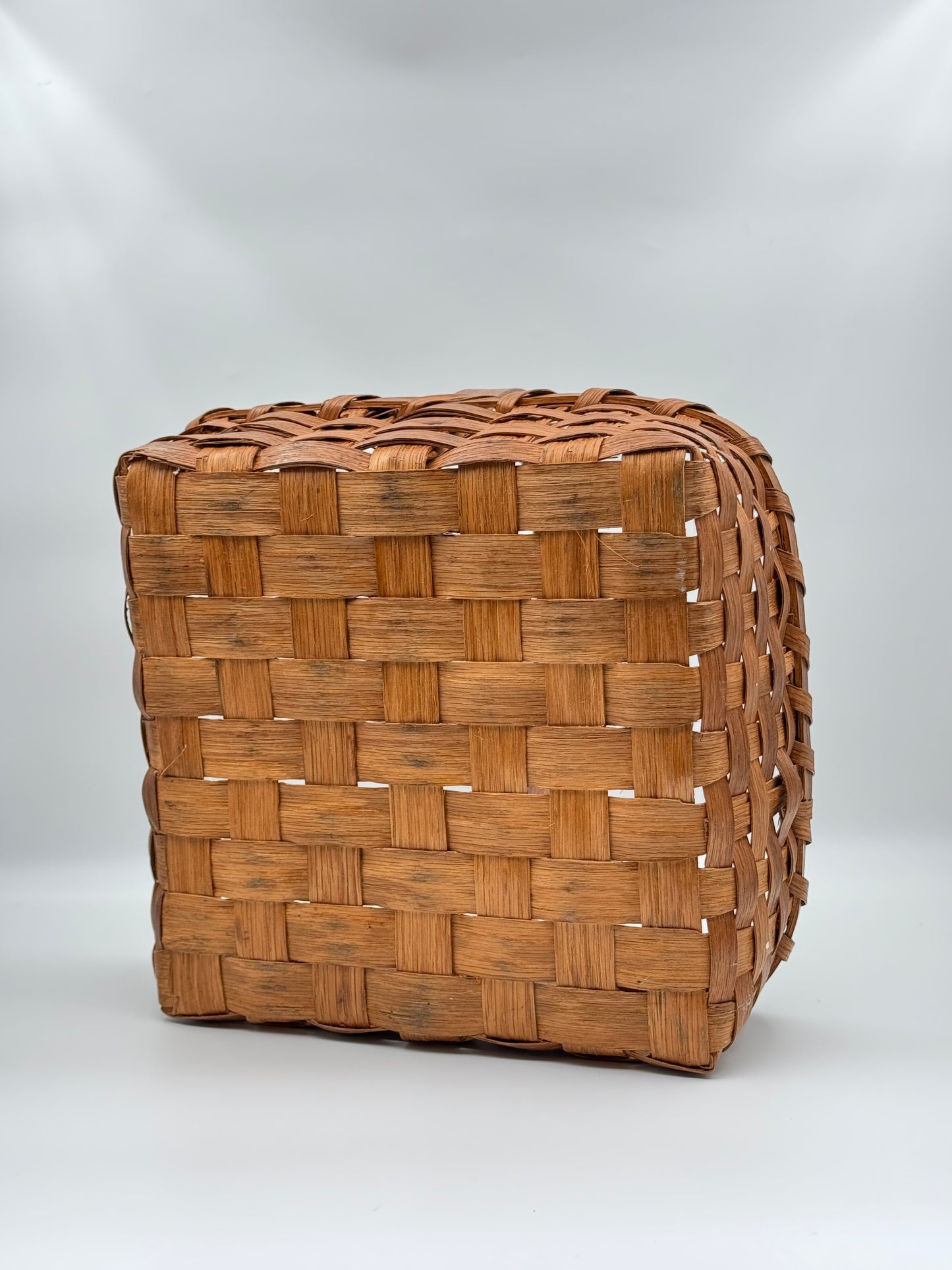 Woven Splint Basket with Handle