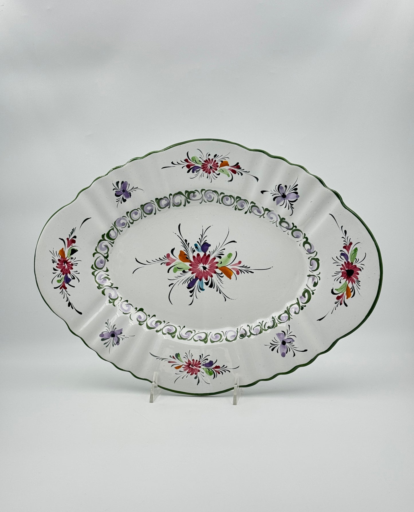 Portuguese Hand-Painted Tureen with Ladle & Tray