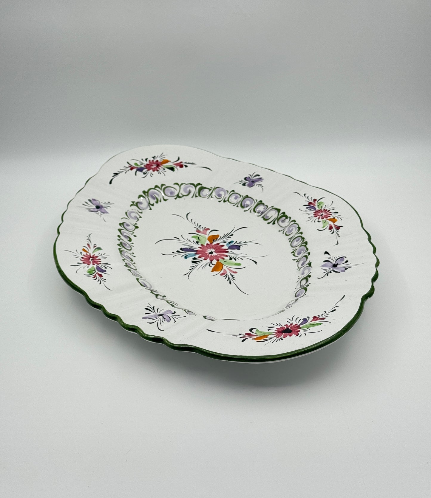 Portuguese Hand-Painted Tureen with Ladle & Tray