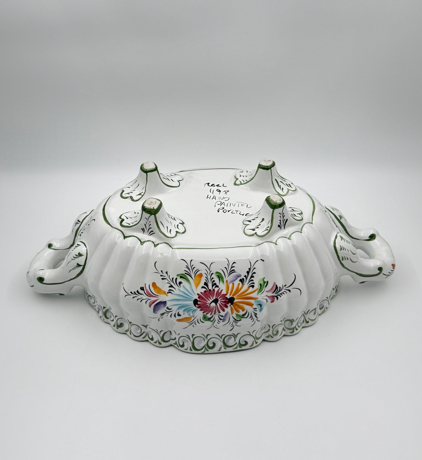 Portuguese Hand-Painted Tureen with Ladle & Tray