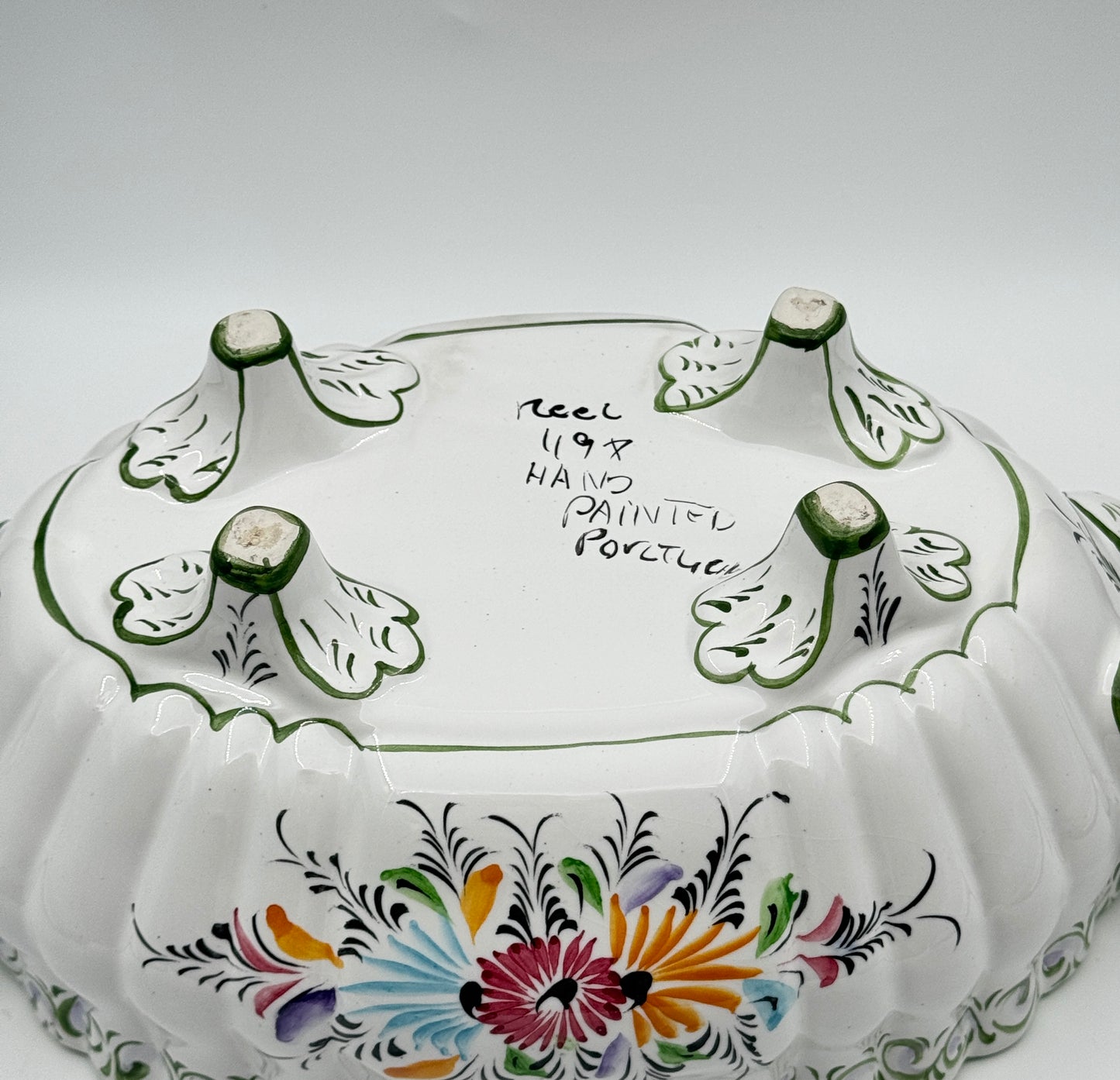 Portuguese Hand-Painted Tureen with Ladle & Tray