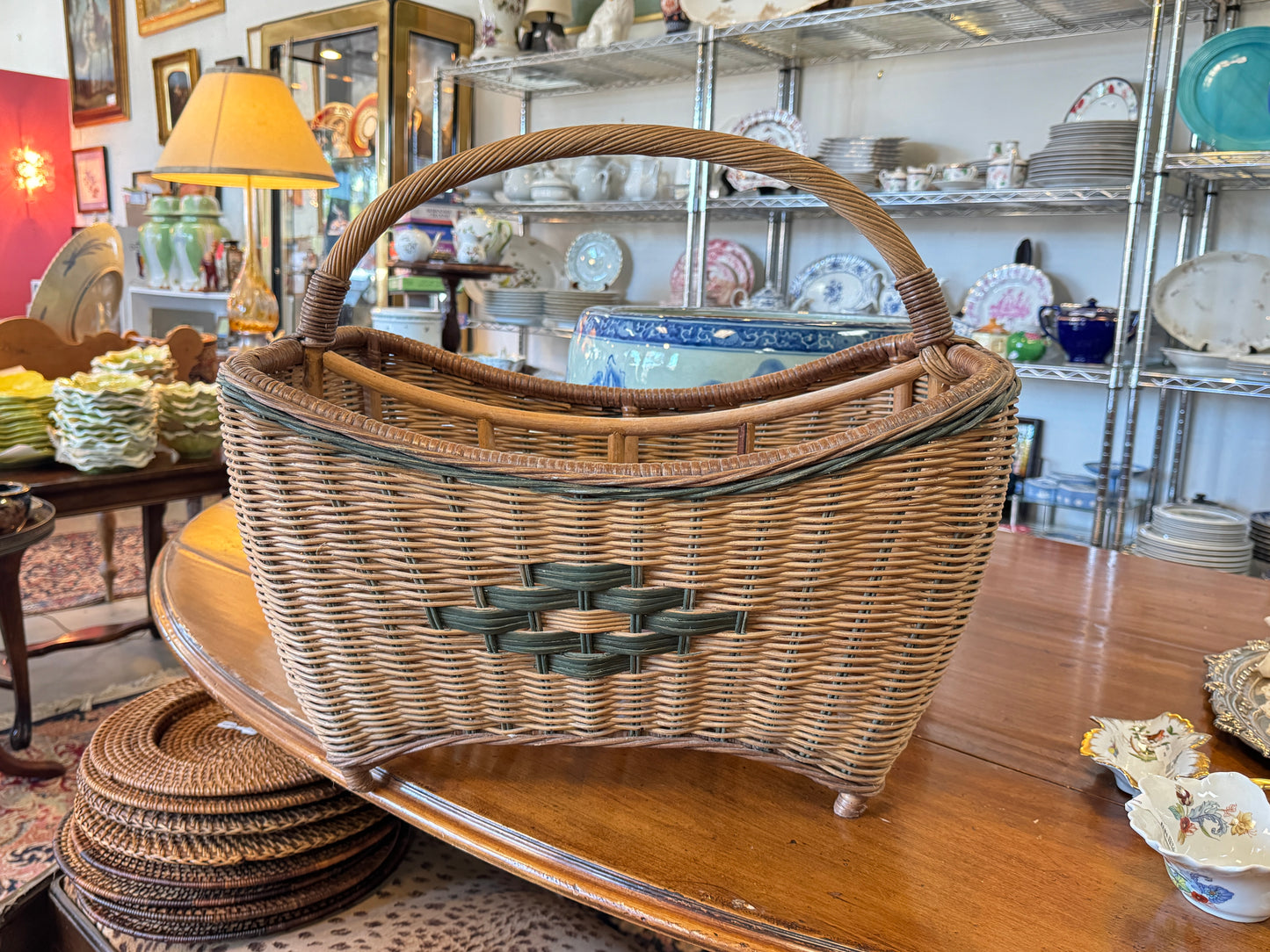 Vintage Wicker Harvest / Magazine Basket