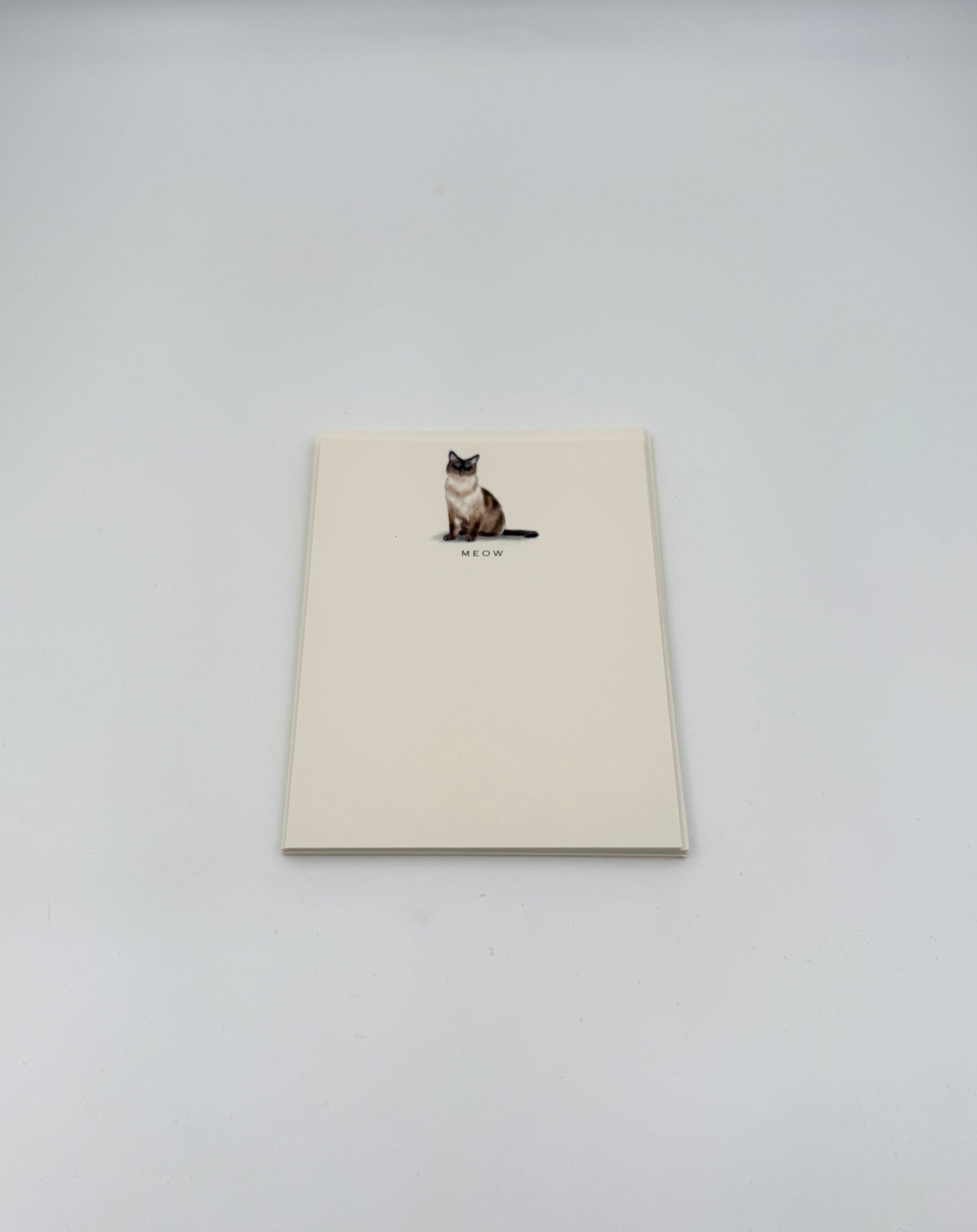 Cat Notecards – “MEOW” Blue-Eyed Cat – Set of 6 by Fable & Sage