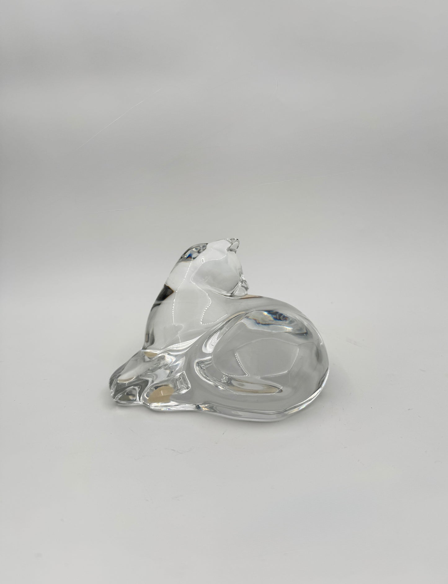 Baccarat Crystal Cat Figurine – Reclining