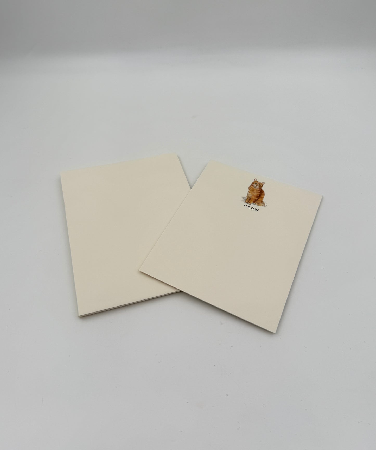 Cat Notecards “MEOW” – Orange Classic Tabby Set of 6 by Fable & Sage