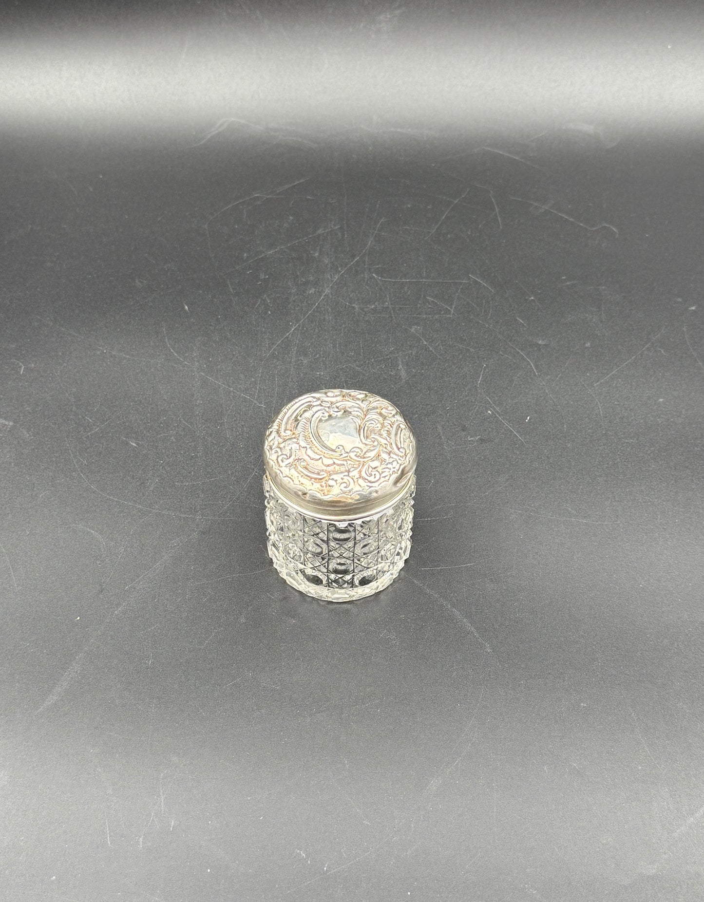 Sterling Silver Lidded Vanity Jar – Chester England c.1909 Antique