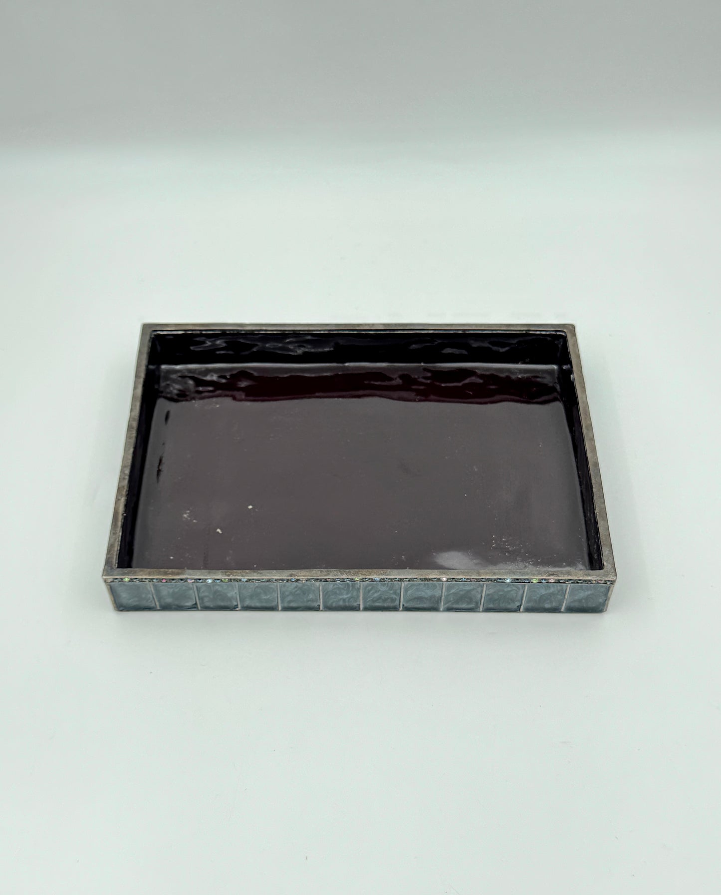 Jay Strongwater Enameled Frame Box with Swarovski Crystals Signed 2001