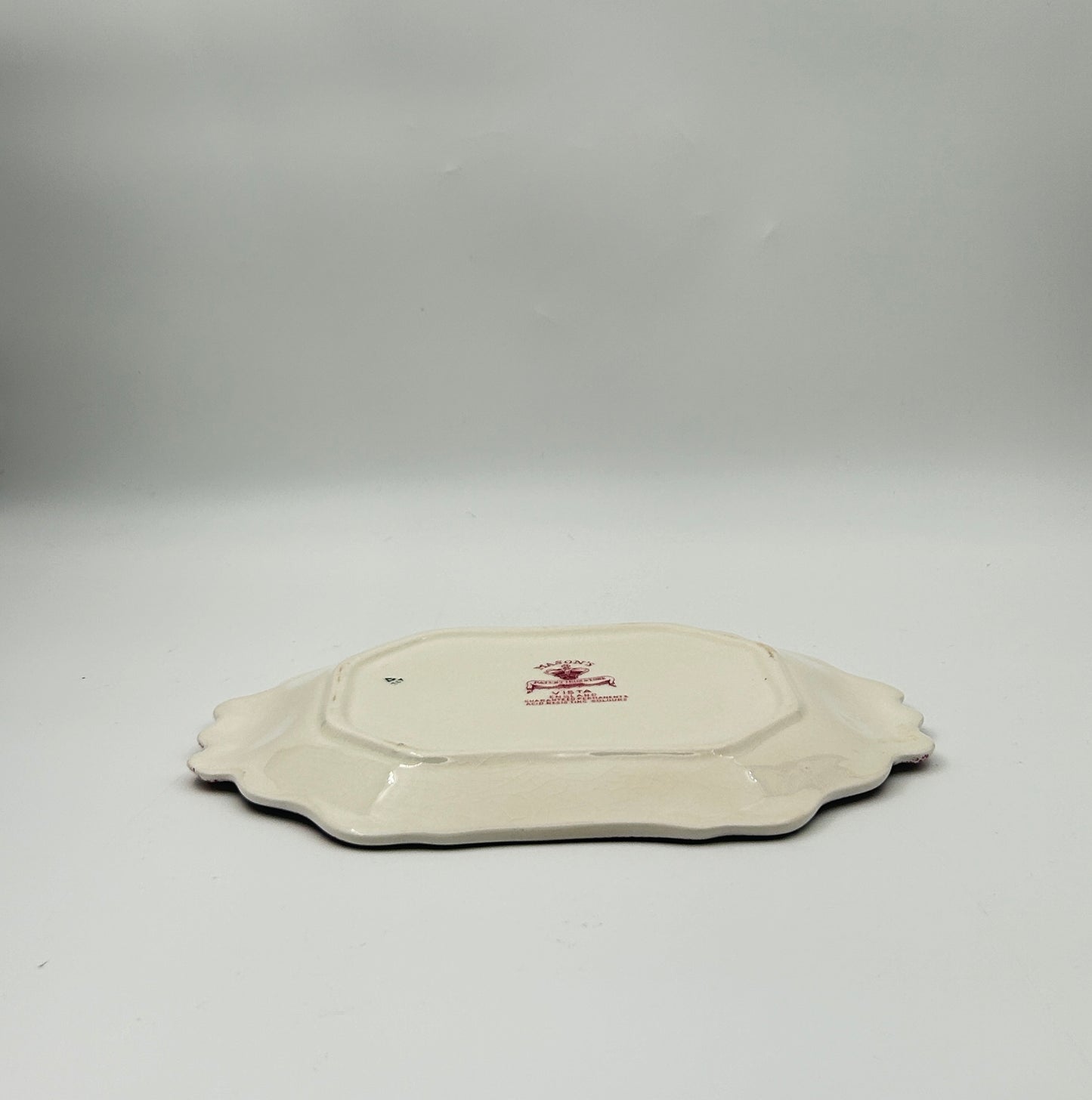 Mason’s Vista Small Tureen with Lid and Underplate – Pink/Red Transferware – Made in England