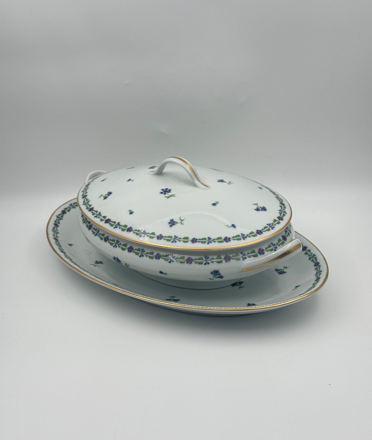 Tiffany & Co. Limoges France Covered Tureen with Underplate – “Villandry”