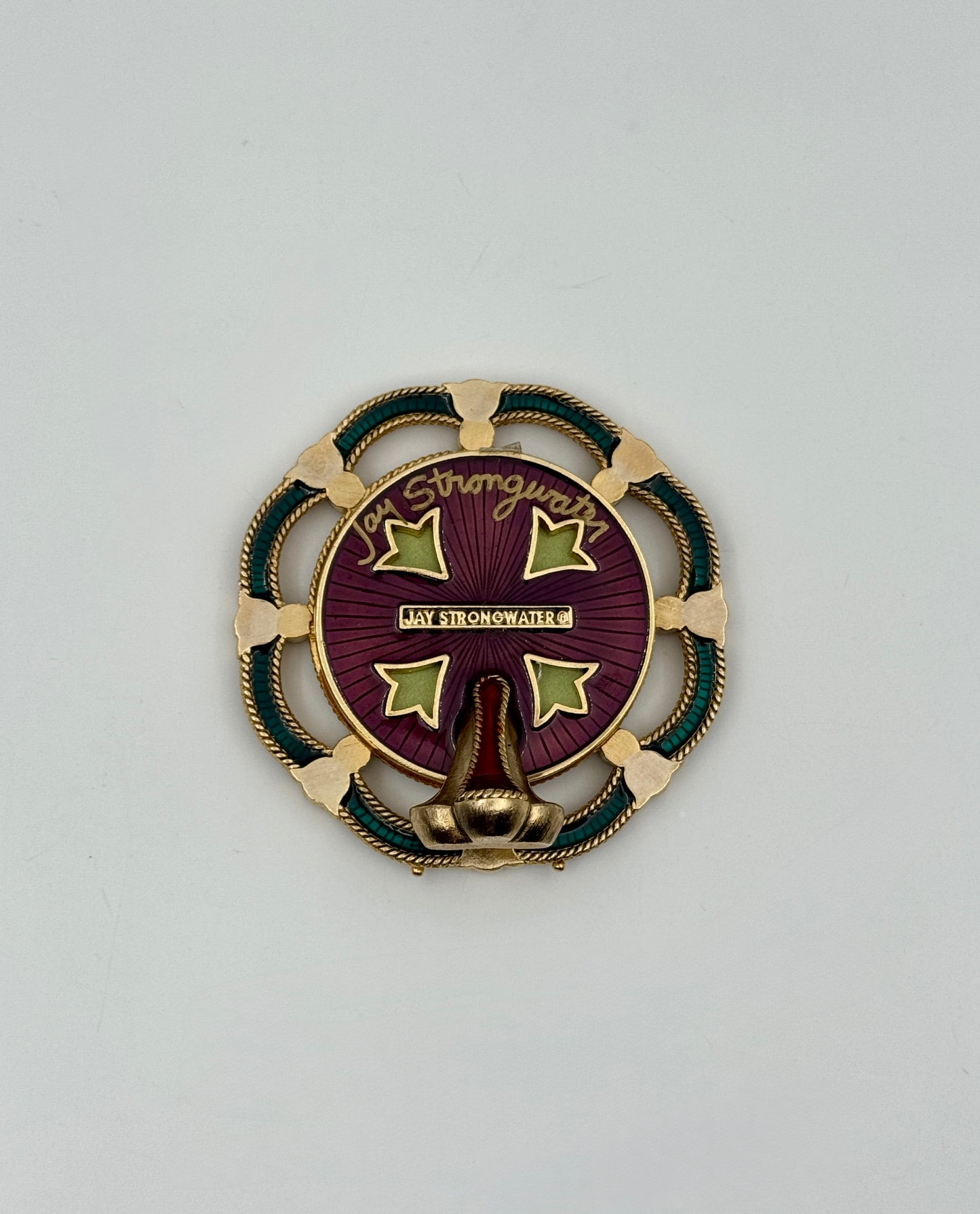 Jay Strongwater Round Mini Frame Multicolor Swarovski Crystals