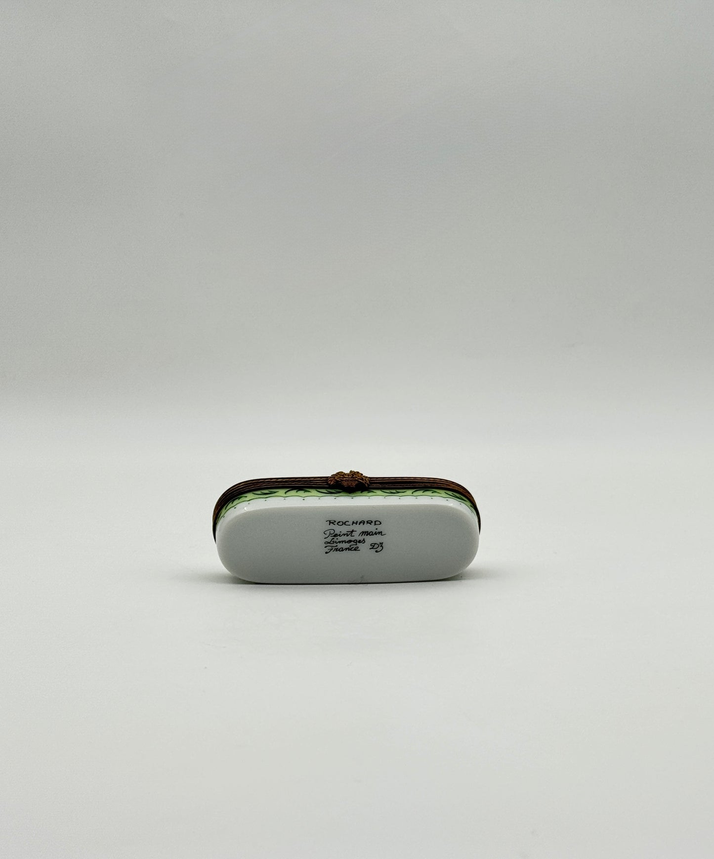 Limoges France Rochard Hand-Painted Needle Case Porcelain Box