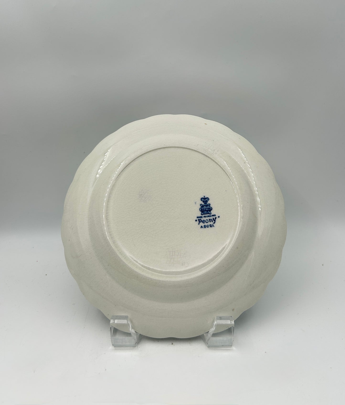 Set of 4 Booths "Peony" Fruit Plates – Blue & White