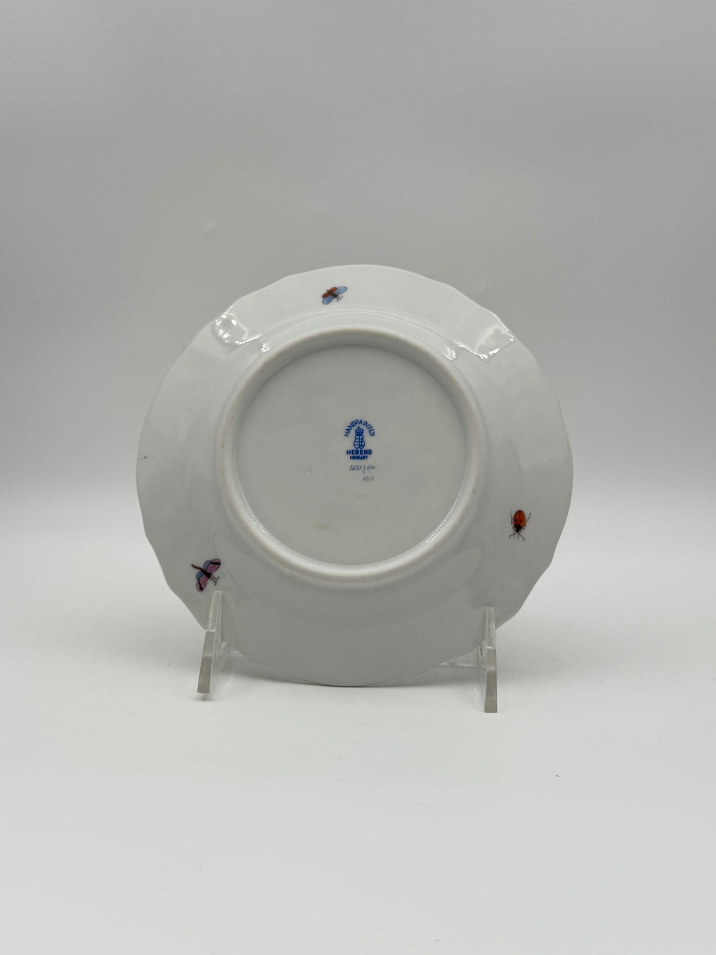 Herend Porcelain Small Plates – Rothschild Bird & Butterfly Design – Set of 3