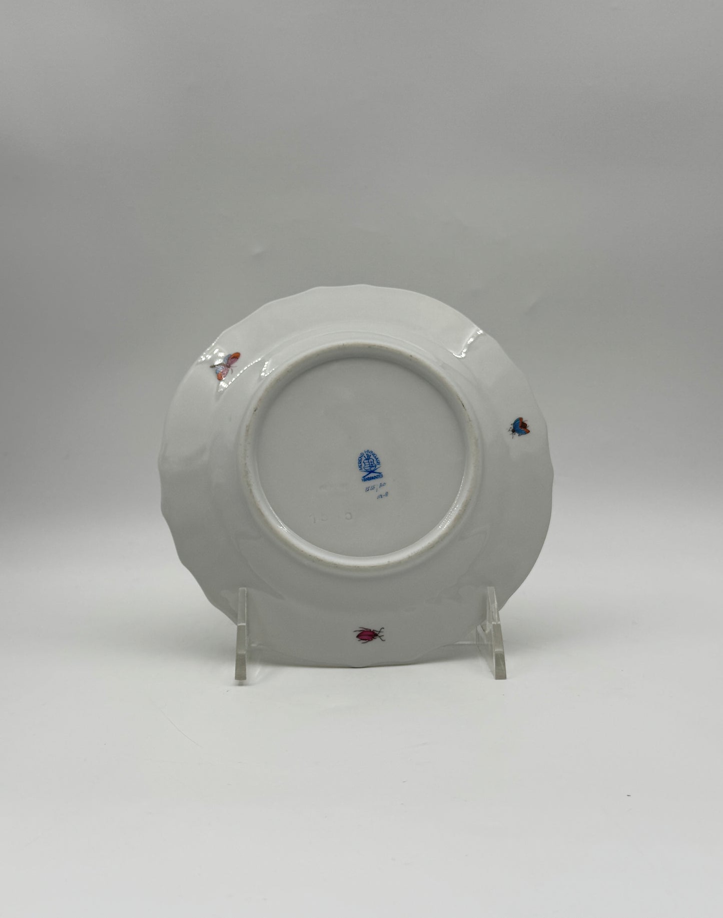 Herend Porcelain Small Plates – Rothschild Bird & Butterfly Design – Set of 3