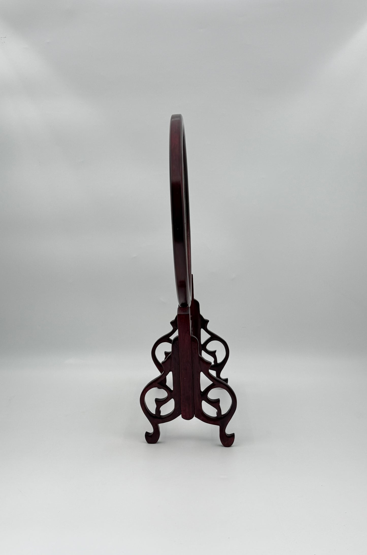 Chinese Embroidered Table Screen with Wooden Stand – Cranes & Pine Design