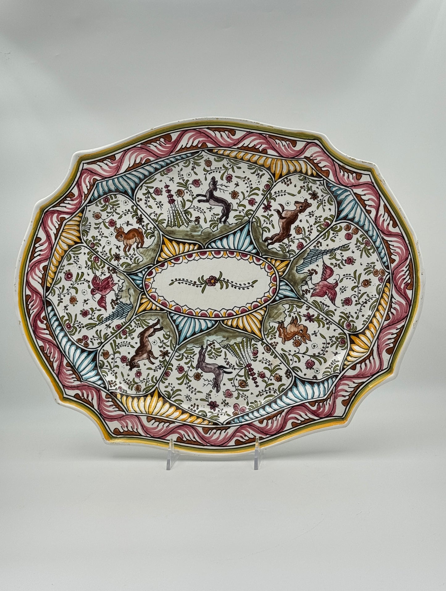Hand-Painted Portuguese Tureen with Lid and Underplate