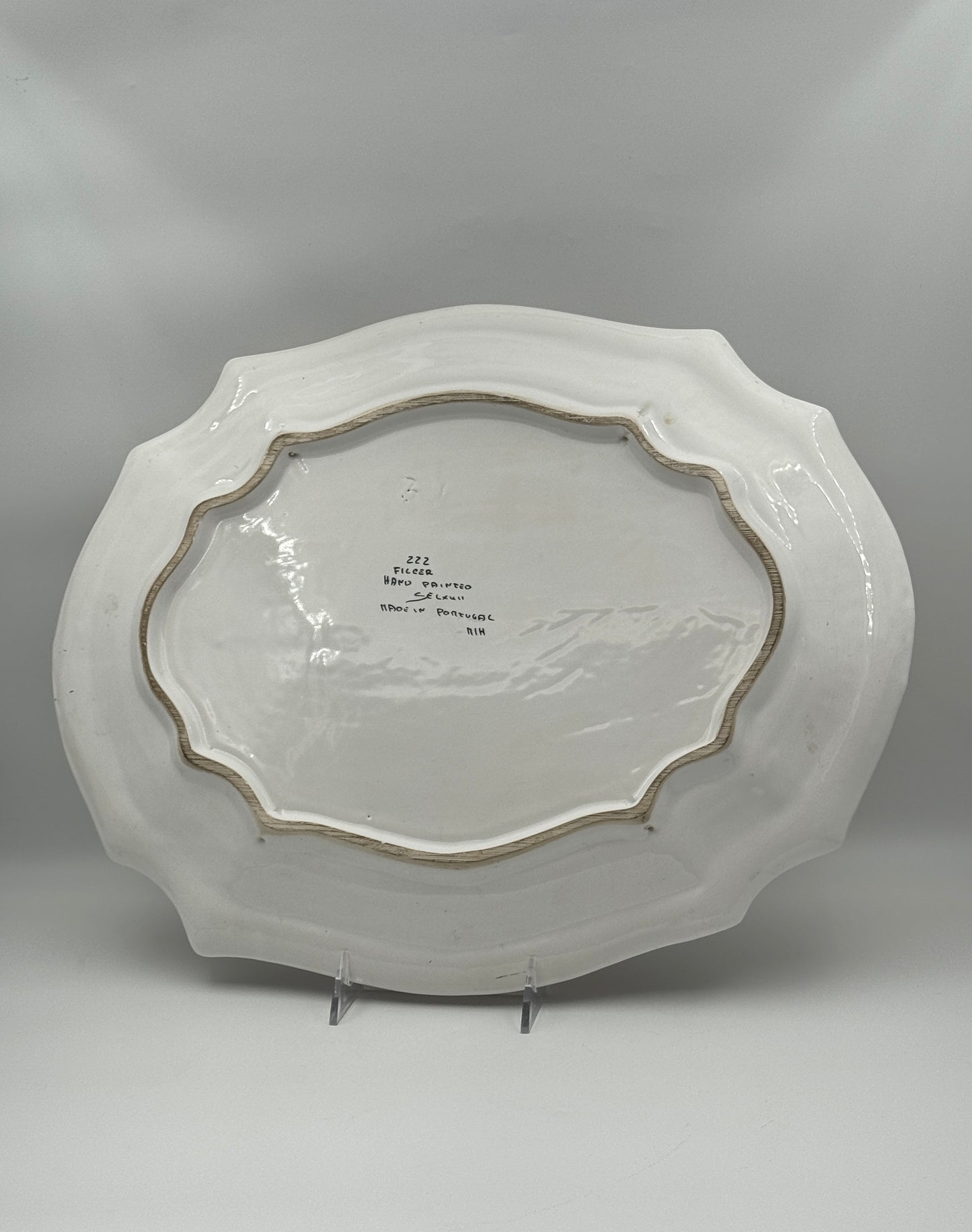 Hand-Painted Portuguese Tureen with Lid and Underplate
