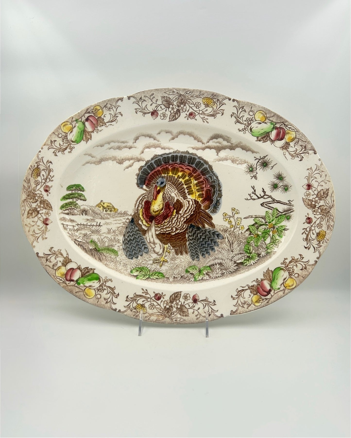 Turkey Platter – Unmarked – Possibly English Ironstone