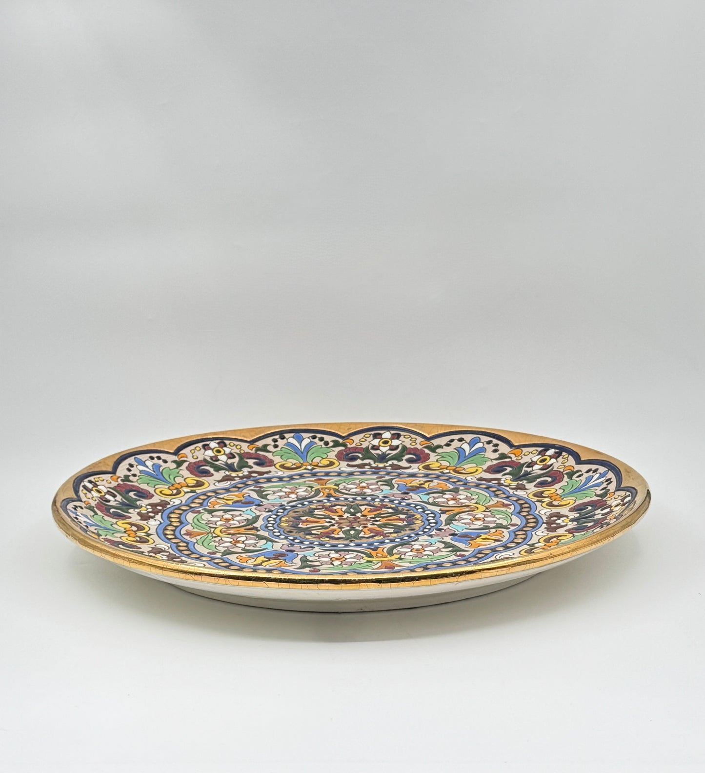Hand-Painted Enameled Platter – Seville, Spain