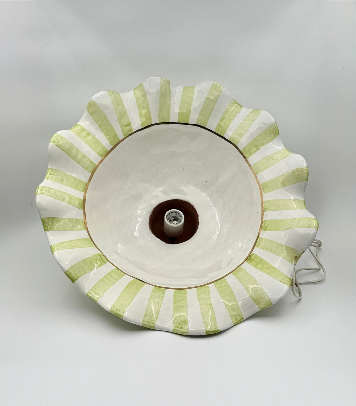 Rare MacKenzie-Childs Honeymoon Fluted Ceramic Chandelier – Handpainted