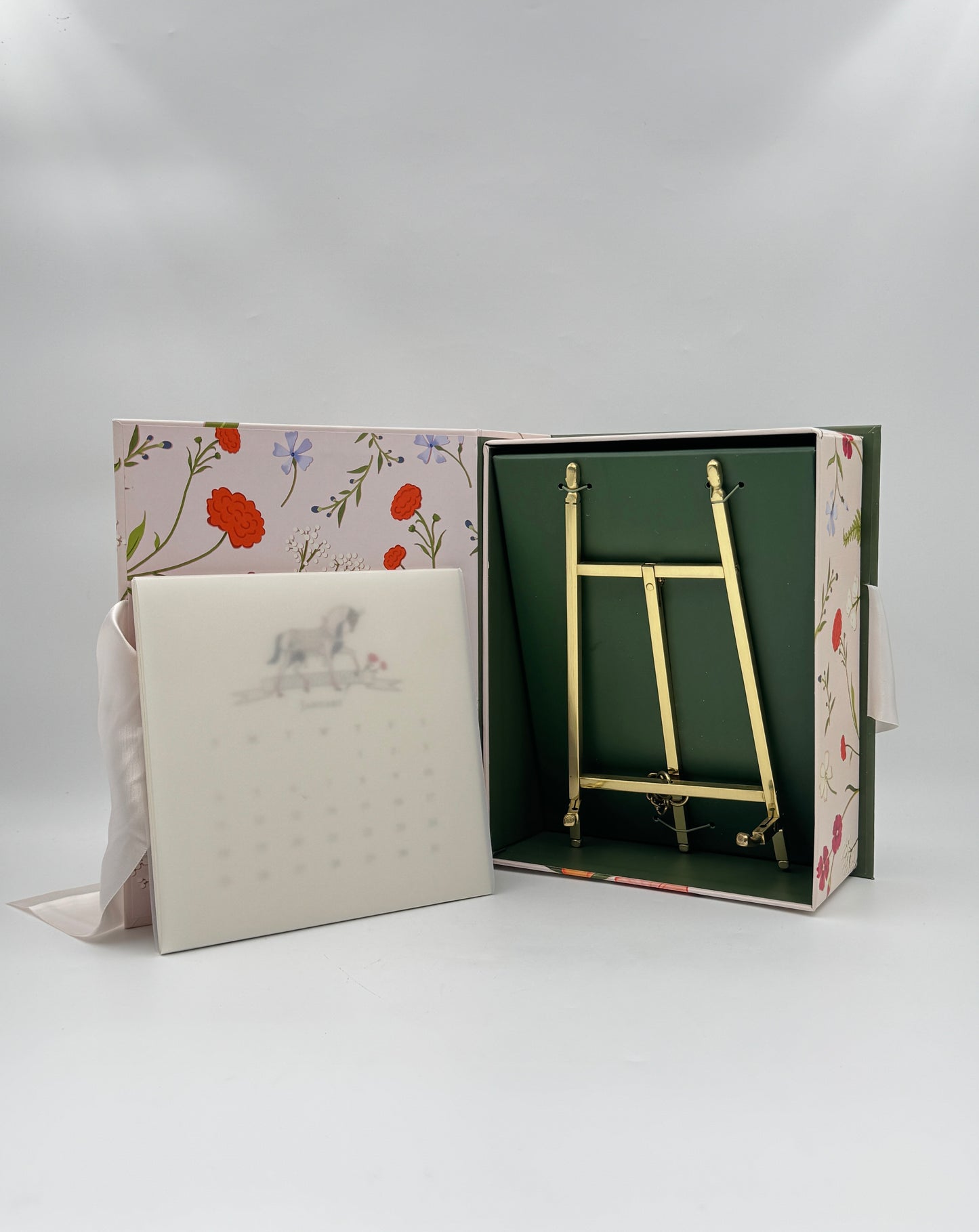 Karen Adams "2026 Boxed Floral Calendar" with Easel – Hand-Glittered & Foil Accents