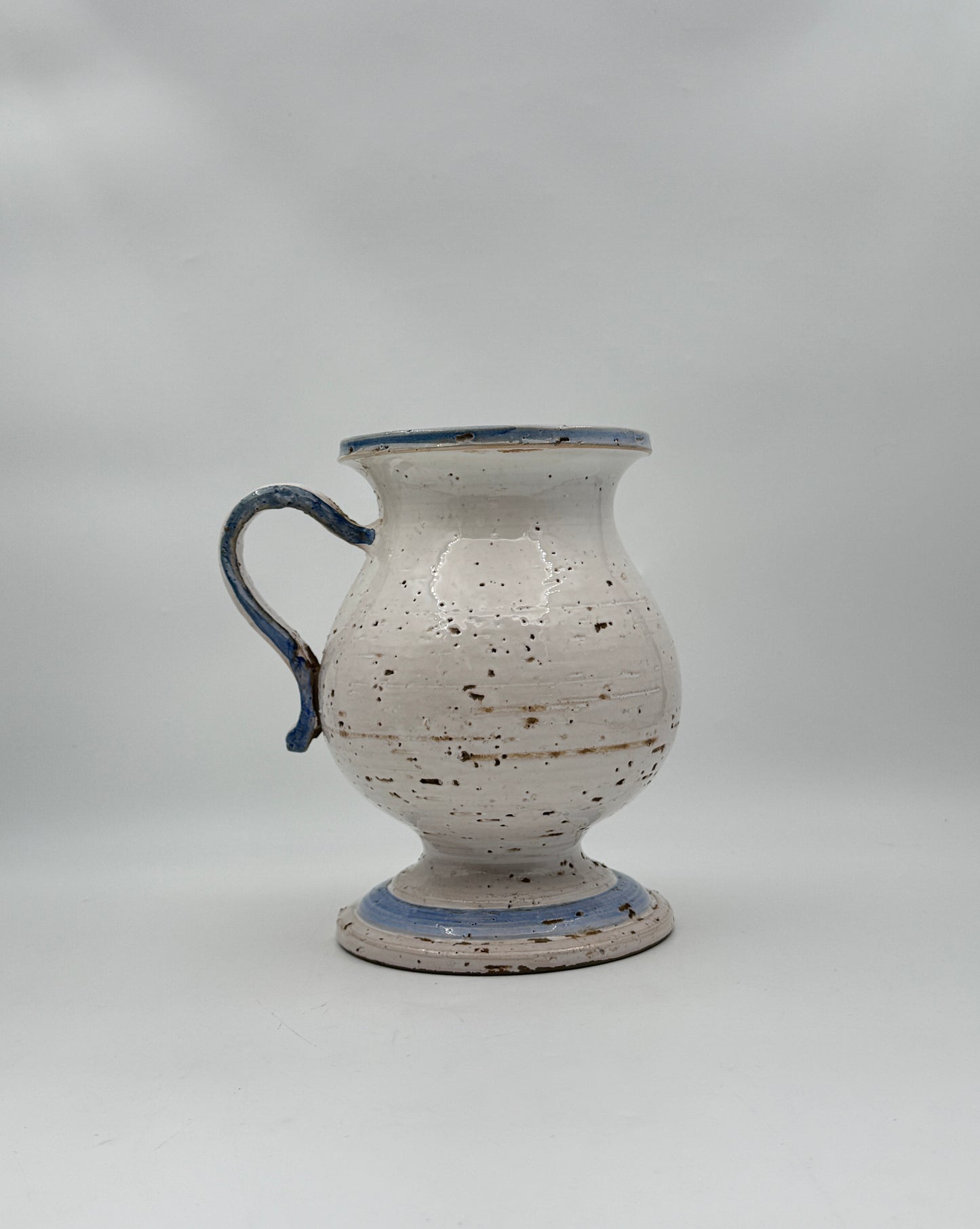 Italian Ceramic Ewer with Handle – Heraldic Crest & Crown Insignia