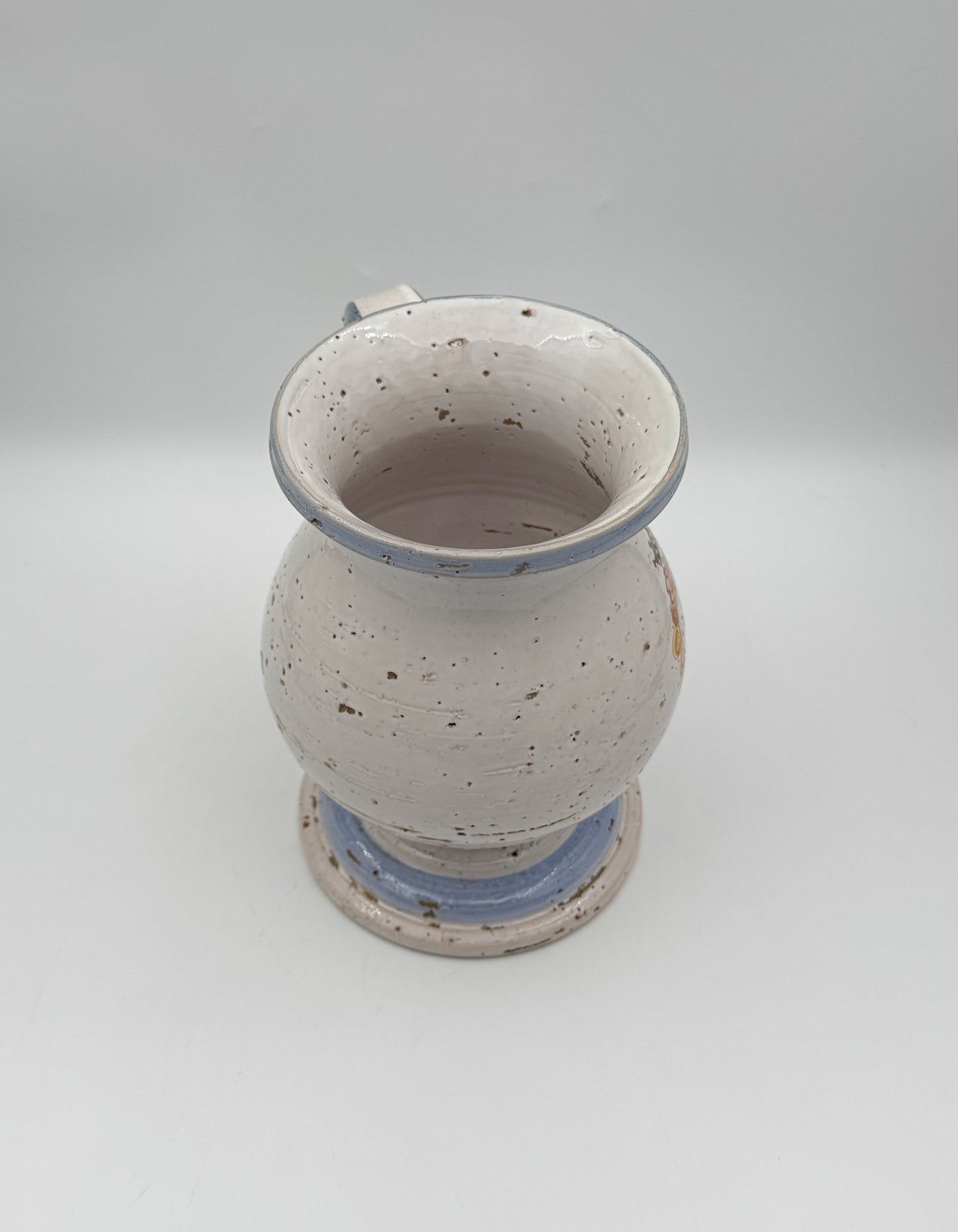 Italian Ceramic Ewer with Handle – Heraldic Crest & Crown Insignia