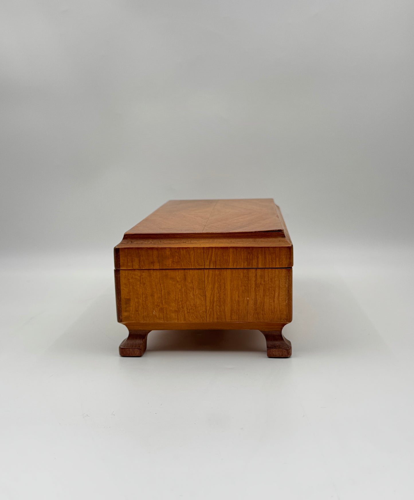 Swiss Made Wooden Music Box – Footed Case with Treasure Waltz & Mignon Gavotte Tunes