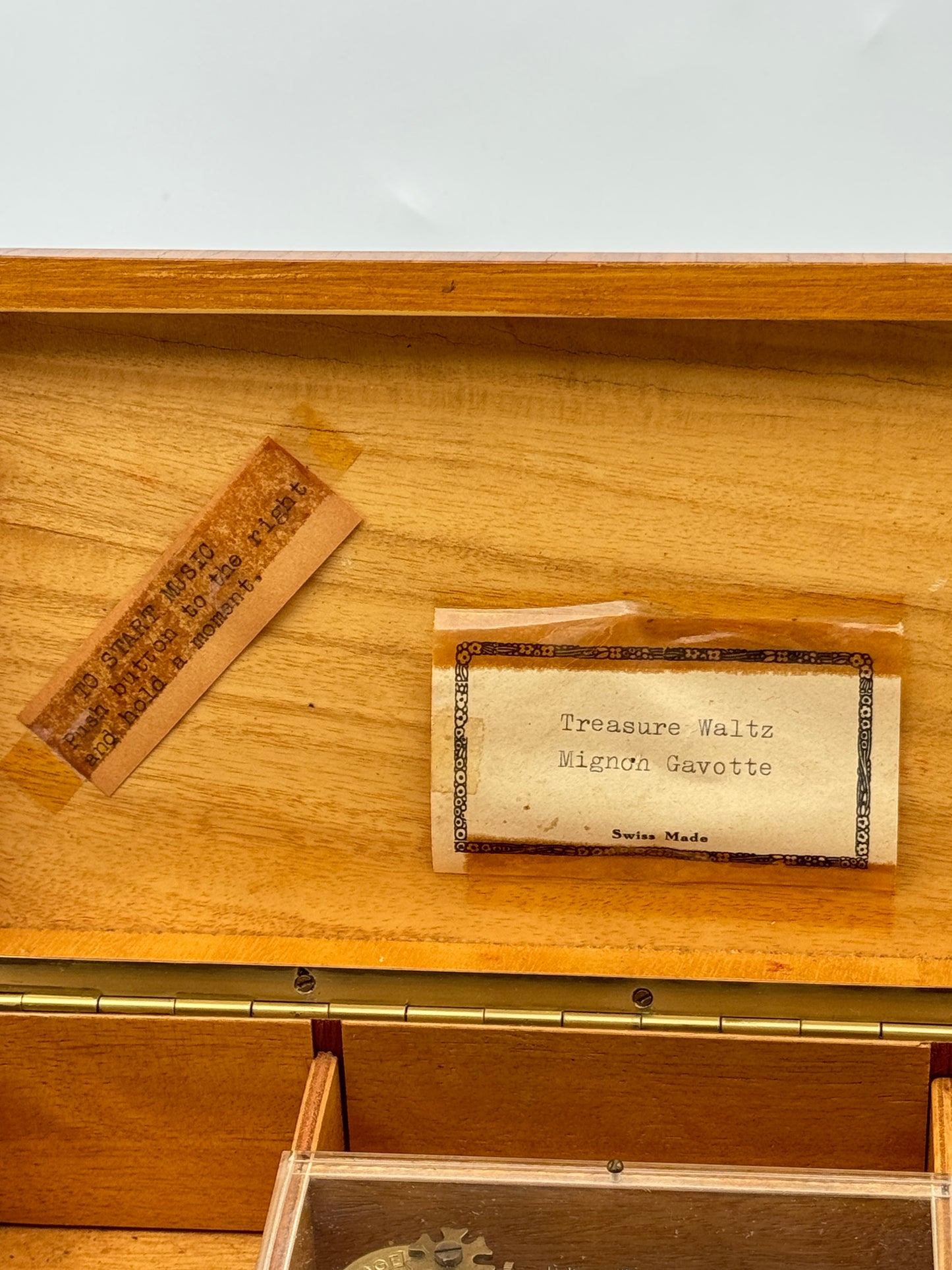 Swiss Made Wooden Music Box – Footed Case with Treasure Waltz & Mignon Gavotte Tunes