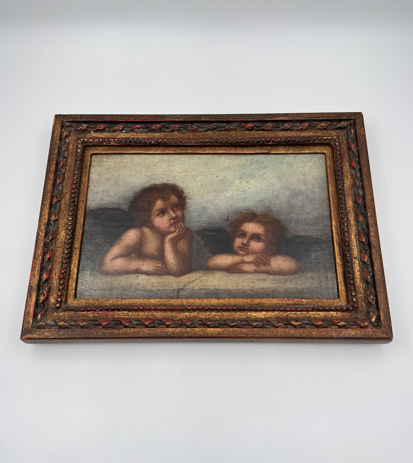 After Raphael “Cherubs” – Oil on Canvasboard – Framed