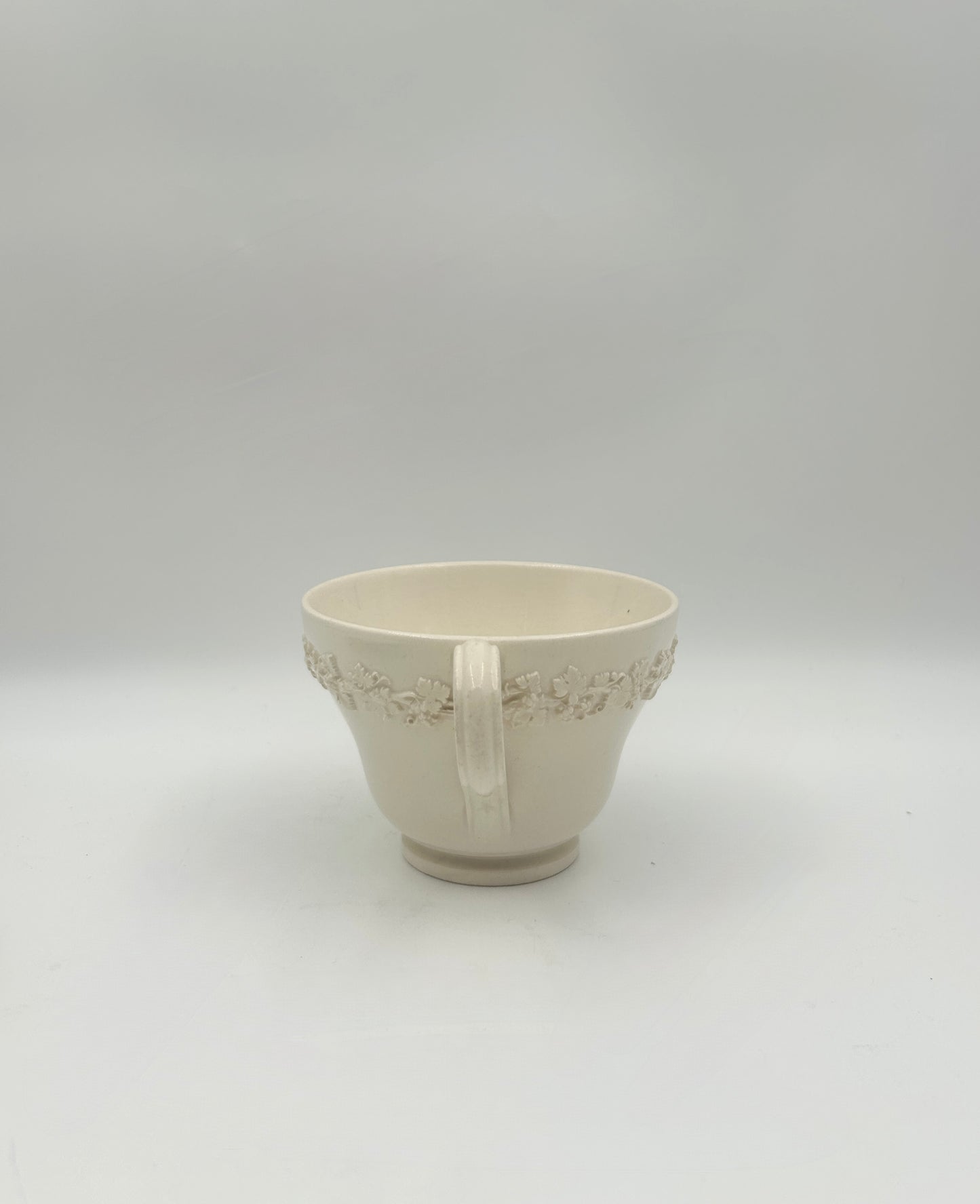 Wedgwood Embossed Queensware Cup & Saucer – White – England