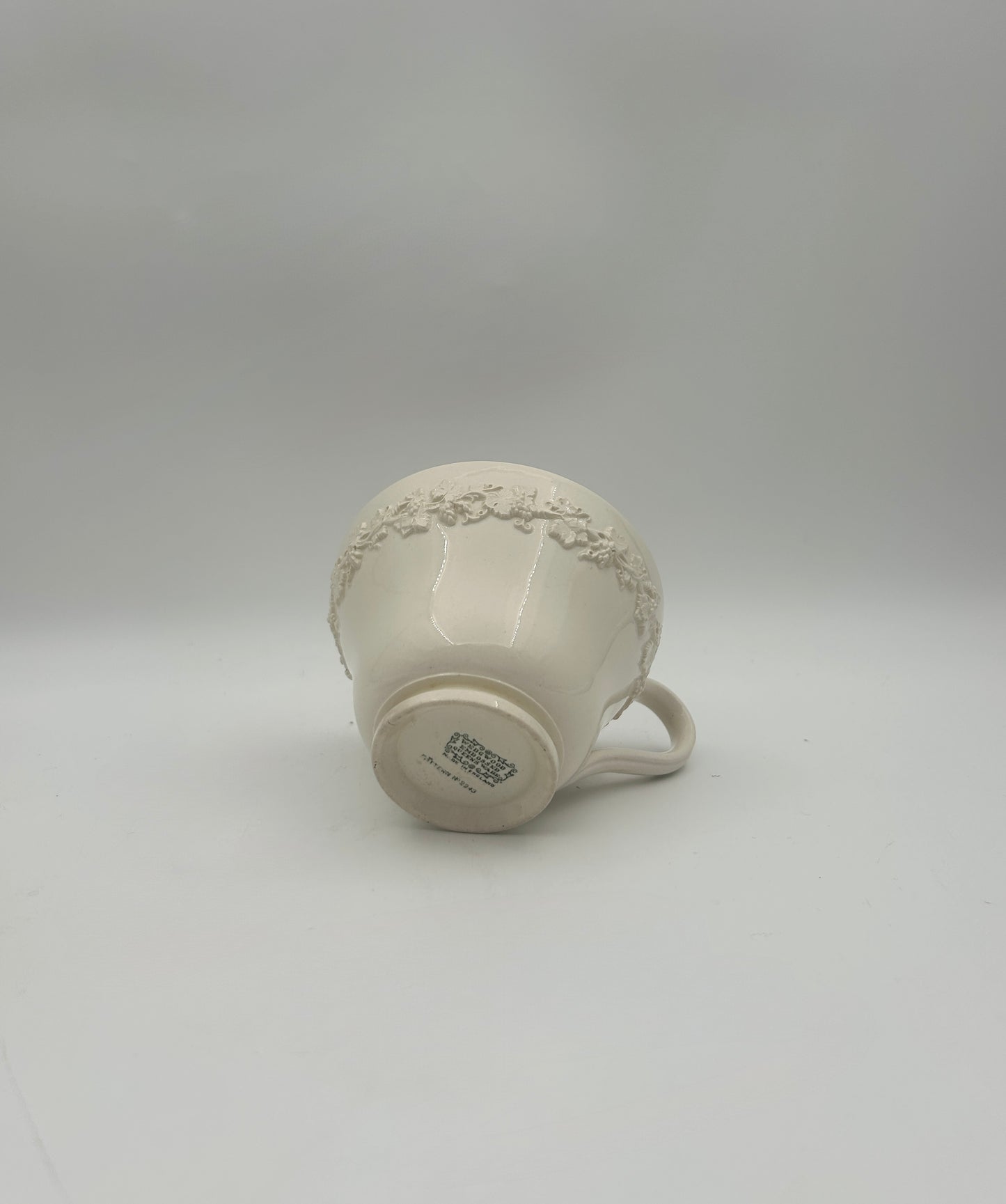 Wedgwood Embossed Queensware Cup & Saucer – White – England